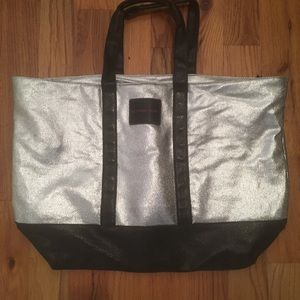 Victoria’s Secret metallic weekender bag